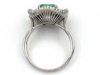 Vintage Colombian emerald and diamond ballerina cluster ring