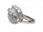 1940s American diamond set globe ring in platinum