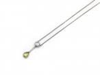 Contemporary diamond and fancy green diamond drop pendant