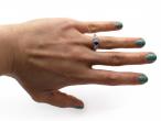 Art Deco style sapphire and diamond three stone ring