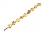 Art Nouveau flower and femme portrait bracelet in 18kt yellow gold