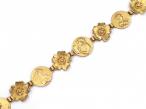 Art Nouveau flower and femme portrait bracelet in 18kt yellow gold