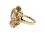 Art Nouveau searching maiden ring in 14kt yellow gold