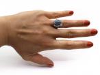 Vintage 7ct Aquamarine & Diamond Dress Ring in 18kt White Gold