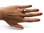 Retro woven gold and precious opal dress ring in 14kt yellow gold