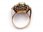 Retro woven gold and precious opal dress ring in 14kt yellow gold