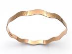 Vintage engine turned wave bangle in 9kt rose gold