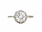 Edwardian diamond solitaire engagement ring in platinum
