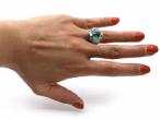 Art Deco 4ct Colombian Emerald & Diamond Fancy Cluster Ring