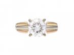 Cartier set, diamond solitaire engagement ring in tri-gold