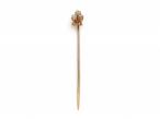 Antique Old Mine cut diamond shamrock stickpin