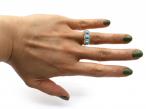 1905 Turquoise & Diamond Three Stone Cluster Ring in Gold
