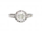 Antique 1.11ct cushion shape Old Mine cut diamond solitaire ring