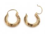 Vintage 9kt yellow gold faceted hoop earrings
