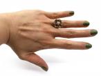 Retro diamond set scrolling dress ring in 18kt yellow gold