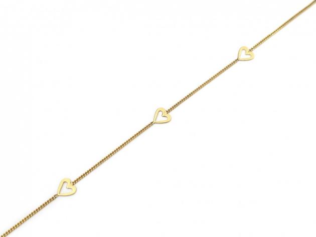 14kt yellow gold floating heart bracelet