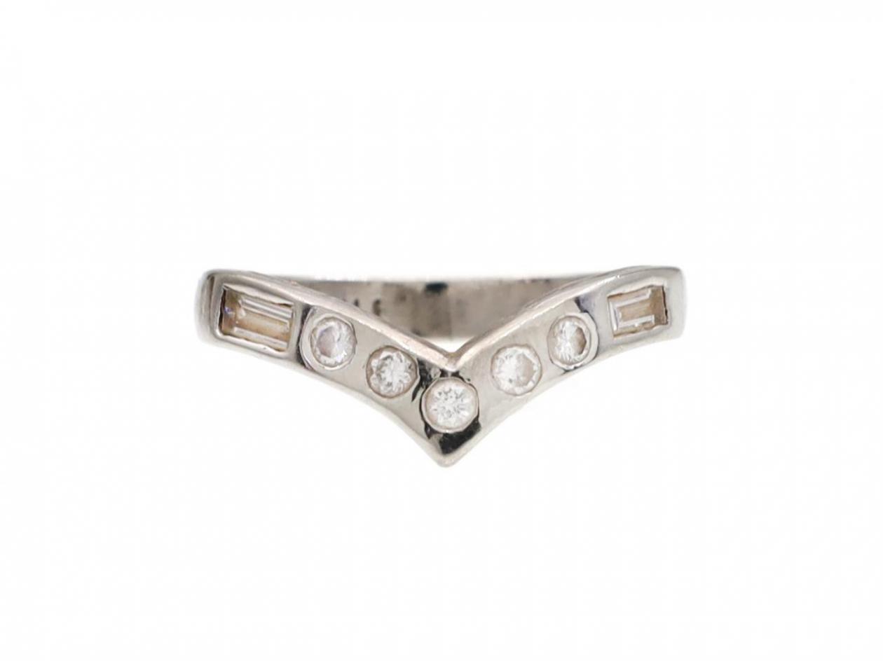 Platinum Diamond Set Wishbone Wedding Ring