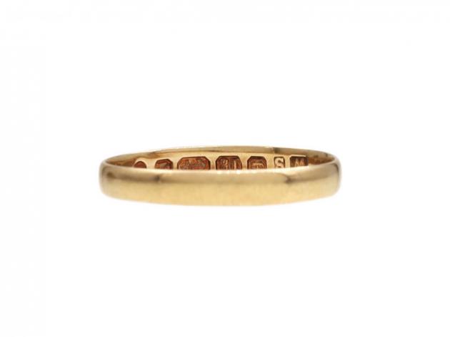 1937 18kt yellow gold D-shape wedding ring in 18kt yellow gold