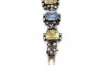 Antique French natural Ceylon blue and yellow sapphire and diamond bracelet/choker