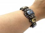 Antique French natural Ceylon blue and yellow sapphire and diamond bracelet/choker
