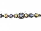 Antique French natural Ceylon blue and yellow sapphire and diamond bracelet/choker