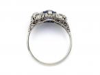 Antique Burmese Sapphire & Diamond Three Stone Ring