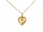 Antique pearl set heart pendant with open locket in gold