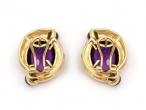 1980s amethyst and garnet bypass earrings in 14kt yellow gold