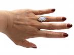 Antique Oval Opal & Diamond Cluster Ring in Yellow Gold