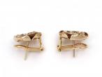 Retro Pansy Diamond & Sapphire Cluster Earrings in 9kt Yellow Gold
