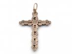 Georgian rose cut diamond silver and yellow gold cross pendant