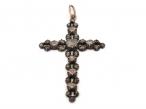 Georgian rose cut diamond silver and yellow gold cross pendant
