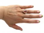 Retro Ruby Cabochon & Diamond Star Signet in 18kt Yellow Gold