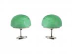 French Vintage Jade Cabochon Stud Earrings in Platinum