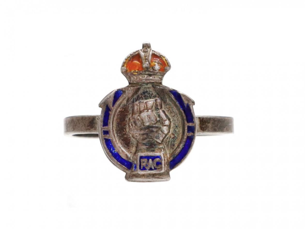 Royal Armoured Corps Military sweetheart ring in sterling silver