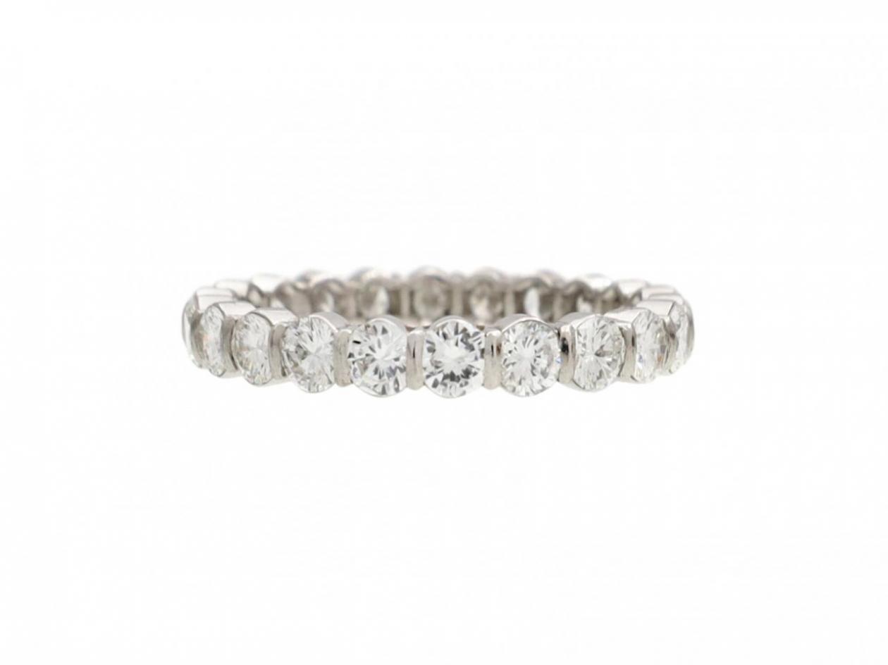 French Vintage Diamond Tension Set Full Eternity Ring