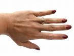 1905 diamond and ruby set gypsy ring in 18kt yellow gold