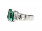 4.57ct Colombian Emerald & Diamond Solitaire in Platinum