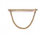 1974 Engine Turned Tie Slide With Curb Chain in 9kt Gold