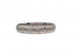 1960s platinum 3mm incised flower wedding ring