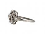 Art Deco platinum diamond set horizontal plaque ring
