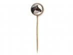 Antique Essex crystal horse head stickpin in yellow gold
