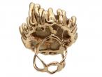 Vintage Large Mabe Pearl & Diamond Cocktail Ring in 18kt Gold