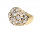 French Diamond Bombe Cluster Ring in 18kt Yellow Gold
