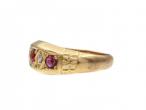Victorian 18kt yellow gold diamond and ruby five stone ring