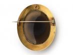 Antique oval hardstone cameo of a lady brooch in yellow gold