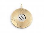 1970s Circular Concentric Cigar Cutter Pendant in 9kt Yellow Gold