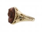 Retro Lava Cameo of a Whimsical Lady in 18kt Yellow Gold