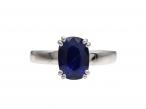 Modern Oval Sapphire Solitaire Ring in 18kt White Gold