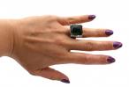 1960s Tourmaline & Diamond Cocktail Ring in Platinum